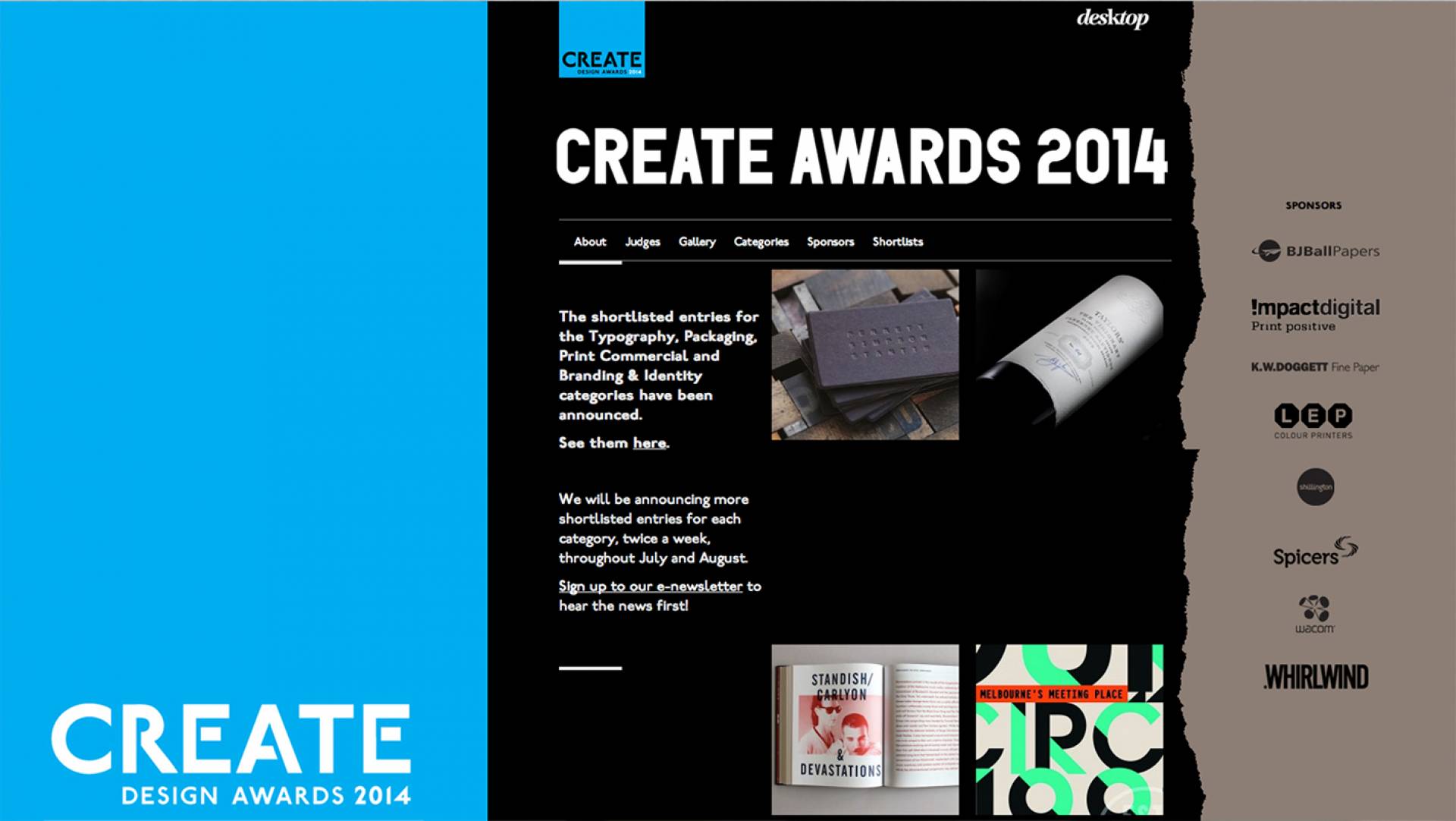 Create Awards 2014 Studio Equator Finalist Type