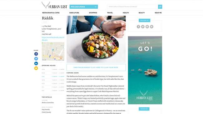 URBAN LIST BRIEF WRITE UP ABOUT RIDDIK&rsquo;S STUDIO EQUATOR CONCEPT
