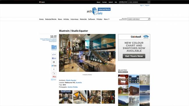 BLUETRAIN ArchDaily highlights the best architecture around the world and it also published our work!